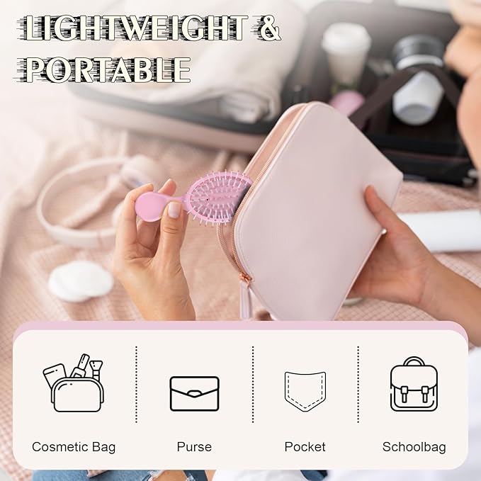 12 Pcs Butterfly Mini Detangler Brush, Mini Travel Hair Brush, Bristles Plastic Detangling Brush,No Tangle Soft Flexible Bristles for Straight, Curly, Thick Hair for Party Gift