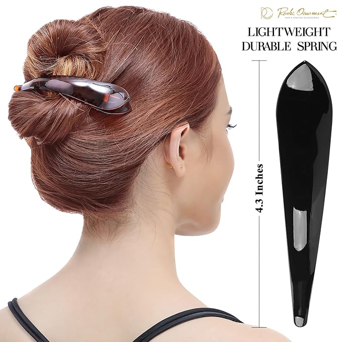 RC ROCHE 6 Pcs Duck Bill Alligator Hair Clips for Women Sectioning Flat Claw Long Thick Hair Inner Teeth Curved Styling Jaw Strong Secure Grip Salon, Medium Black & White