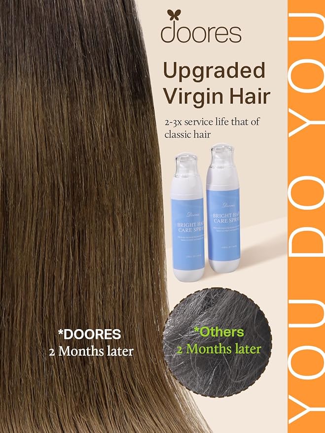 DOORES Tape in Hair Extensions Human Hair, Chocolate Dip Color Melt 12 Inch 20g 10pcs, Human Hair Extensions Natural Hair Extensions Seamless Straight