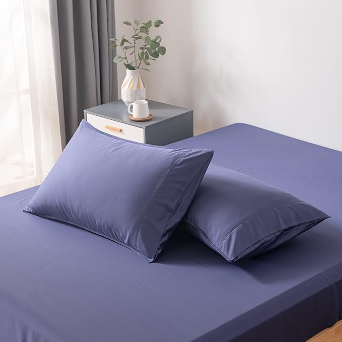 Bella Coterie | Luxury Bamboo Viscose Queen Size Pillowcase Set | 100% Organically Grown | Ultra Soft | Cooling | 2 Pcs [Twilight Blue]