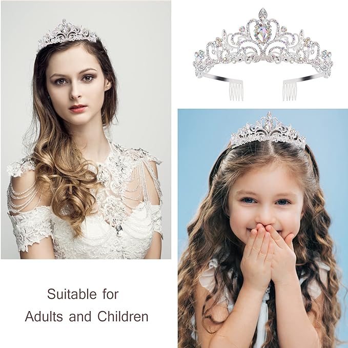 Princess Crown, Happy Birthday Tiara, Girl Sash for Women, Cake Popper, Birthday Party Decorations for Women, Headband Accessories