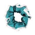 DAISYSILK Pure Mulberry Silk Hair Scrunchie for Women Gentle No-Crease Silk Hair Tie Smooth Elastic Ponytail Holder (Peacock Blue)