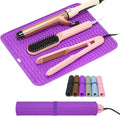 Oversize Silicone Heat Resistant Mat for Curling Irons, Hair Straighteners, Flat Irons and Hot Hair Styling Tools, Portable Wrap Pad Cover for Vanity, Travel, Salon(14.2" x 11.0")