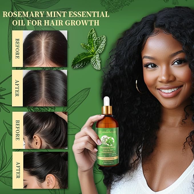 NP NATURES PHILOSOPHY Rosemary Oil for Hair Growth, Hair Growth Oil 3.38 fl oz, Anti-Hair Loss, Quickly Absorbed & Non-Greasy, Aussie Organic Hair Serum for All Hair Types, for Men and Women