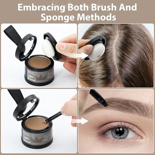 2 Pack Hairline Powder for Women and Men, Used to Root Touch Up Hair Color, Thinning and Gray Hair Coverage and Bald Spots Coverage, Light Brown