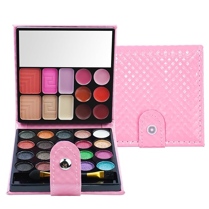 All-in-one Holiday Makeup Gift Set | Full Makeup Kit for Women Essential Starter Bundle Include 20 Highly Pigmented Shimmer Eyeshadow Palette,3 Blush,3 Face Powder, 6 Lipgloss, Brush