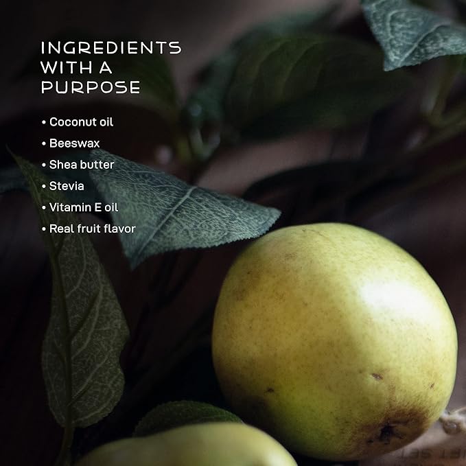 Farmstead Apothecary 100% Natural Lip Balm with Organic Beeswax, Organic Shea Butter & Organic Coconut Oil, Pear & Almond 0.25 oz