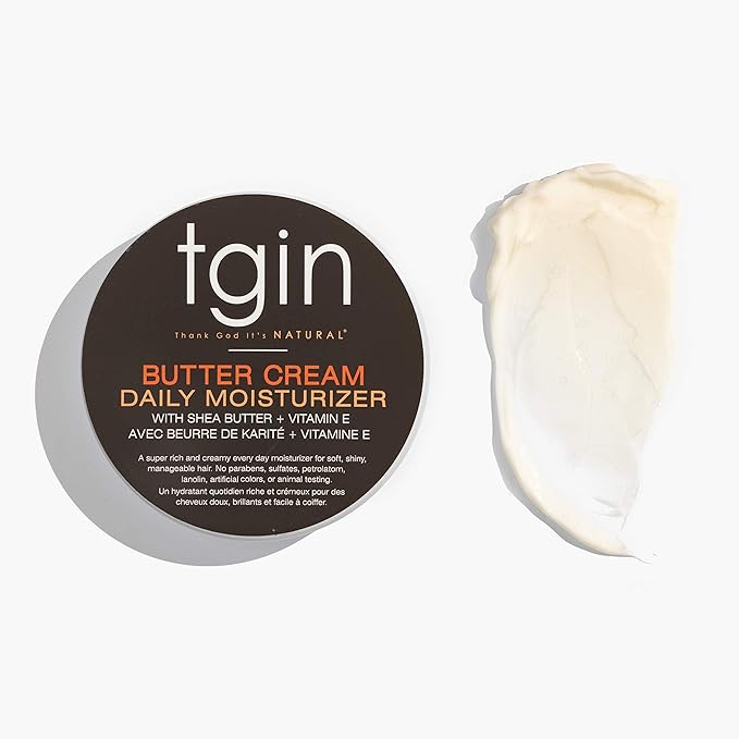 tgin Butter Cream Daily Moisturizer Duo For Natural, Dry, Curly Hair - Type 3c and 4c - Styler - 12 Oz - 2 PACK