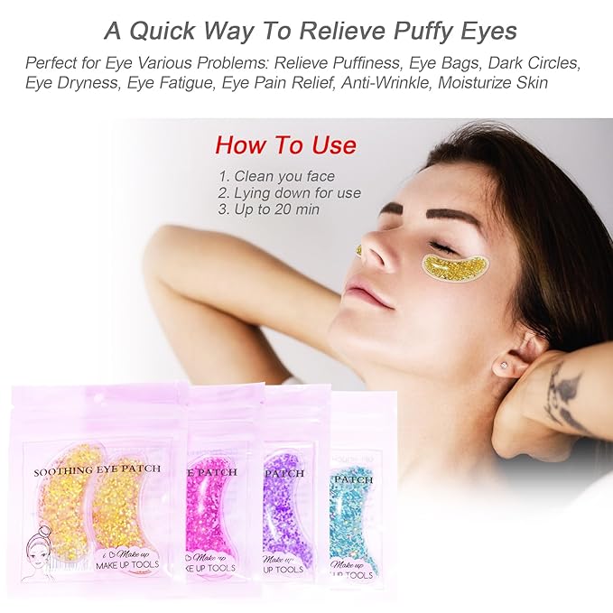 Ice Under Eye Patches Eye Mask Lip Care Gel Pads Treatment Mask Lip Mask, Cooling Eye Lip Gel Masks Cold Hot Therapy for Wrinkles Firming Swelling Cosmetic Bruising Reusable 7 Pack