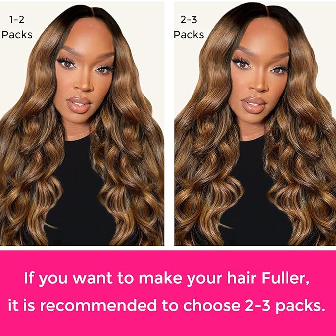 Lashey Seamless Clip in Extensions 110g 7pcs Body Wave Ombre Natural Black to Medium Auburn Clip in Hair Extensions Human Hair 20 Inch Natural Soft Hair Extensions for Women