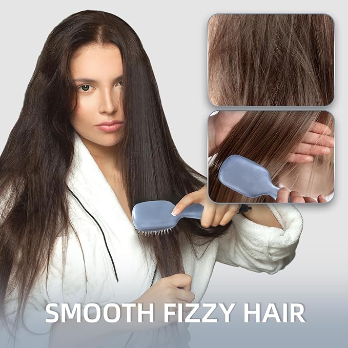 Mini Hair Bursh for Women Men and Kids, Protable Travel Size Hair Brush for Pockets Purses, Mini Detangler Brush for All Hair Types, Small Paddle Brush for Detangling (Blue)