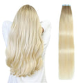 SUYYA Tape in Hair Extensions Human Hair Balayage Ash Blonde to Medium Blonde and Platinum Blonde 40g/pack 20pcs Straight Seamless Skin Weft Tape in Real Human Hair Extensions(16inch #P22/60/T18)