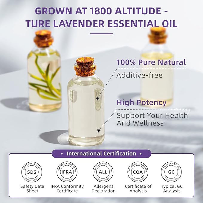 HIQILI 16 Ounces Lavender Essential Oil Pure, 100% Natural for Aromatherapy Diffuser, Skin Care, Hair, Includes Premium Glass Dropper-16 Fl Oz