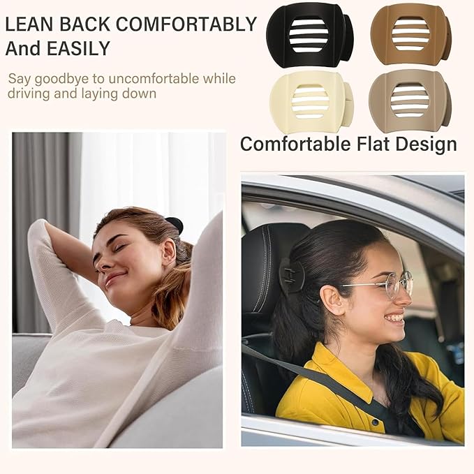 4 PCS Flat Claw Clips, Round Large Flat Hair Clips for Women,French Strong Hold Hair Barrettes for Thick Thin Hair(Neutral Matte)