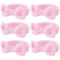 Casoty Pink 6 Pcs Spa Headband, Hair Band for Washing Face, Makeup Headband, Skincare Headbands, Soft Fleece Hairband for Face Washing Yoga