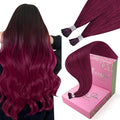 YoungSee I Tip Hair Extensions Human Hair Magenta 20 inch Itip Human Hair Extensions Red I Tips Hair Extension Color for Party Magenta Human Hair I-Tip Extensions Invisible 25s 25g