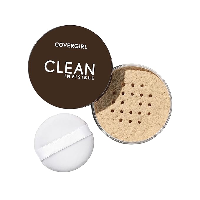 COVERGIRL+OLAY Simply Ageless 3-in-1 Liquid Foundation, Classic Ivory & Clean Invisible Loose Powder - Loose Powder, Setting Powder, Vegan Formula - Translucent Fair, 20g (0.7 oz)