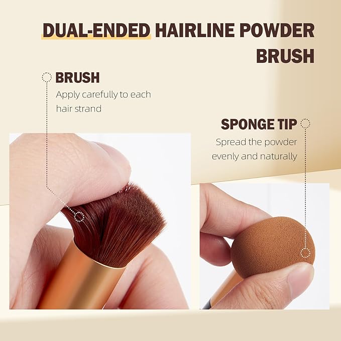 New Root Touch Up Hair Color With Makeup Brush for Gray Hair Coverage,Hair Fibers for Thinning Hair,Hairline Powder - Instantly Cover Touch Up,Black Root Touch Up, Hair Powder for Women Men (Black)