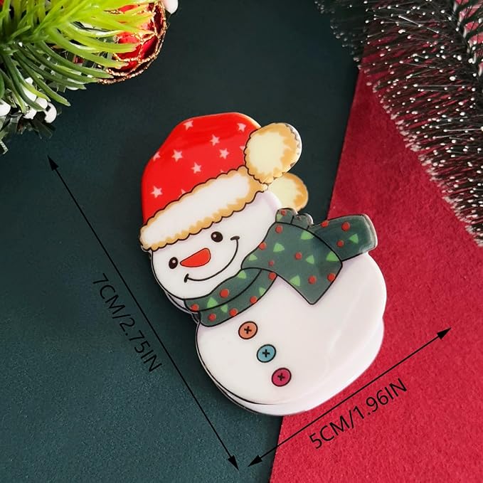 Christmas Hair Clips for Women, Funny Snowman Hair Claw Clips with Red Hat Scarf Hair Jaw Clips Cute Winter Christmas Hair Barrettes Non-slip Strong Hold Xmas Hair Accessories for Thick Thin Hair