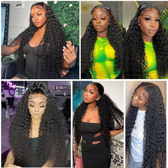 bangjazz 180% Density HD Lace Front Wigs Human Hair Deep Wave Wig 13x4 Lace Frontal Wigs Human Hair 22 Inch Curly Wigs for Black Women Pre Plucked Natural Hairline Natural Color