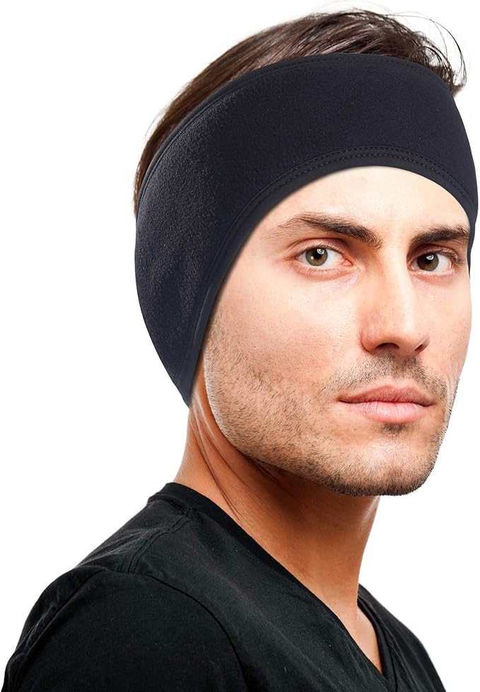 Windproof Earband Headbands Ear Warmer Head Double Layer Fleece-More Thicker Gear Ear Muffs for Men Women in Cold Weather Snow Runners Jogging