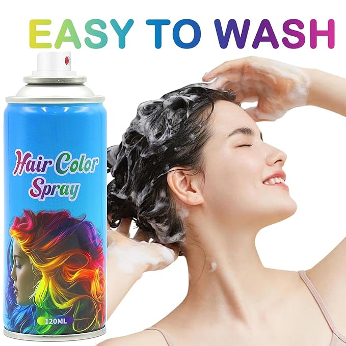 Red Hair Spray, Temporary Hair Color Spray for Women, Men, Kids, One-Time Use Washable Hair Dye, Natural Hair Color Wax for Christmas, Hallowen, Cosplay, Festival Party Costume Makeup, DIY (Red)