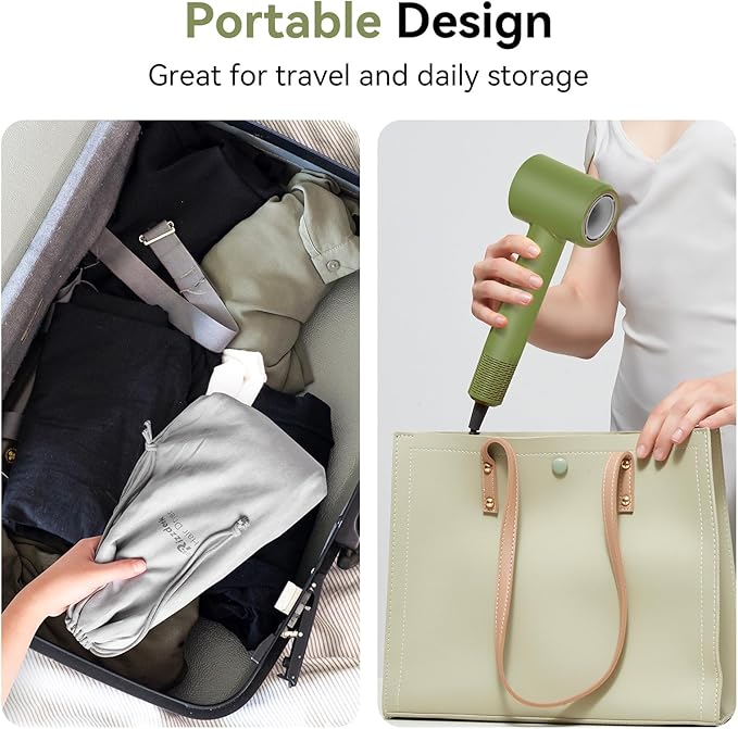 Diffuser Hair Dryer Professional with Temperature Control, Ionic Technology, Low Noise (Green with Diffuser Nozzle)