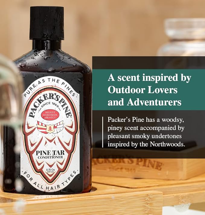 Packer's Pine Tar Hair Care Bundle: Men's Shampoo & Conditioner | Natural Pine Tar & Oils | Soothing, Adventure-Inspired Formulas for Itchy, Dry Scalp & Outdoor Relief