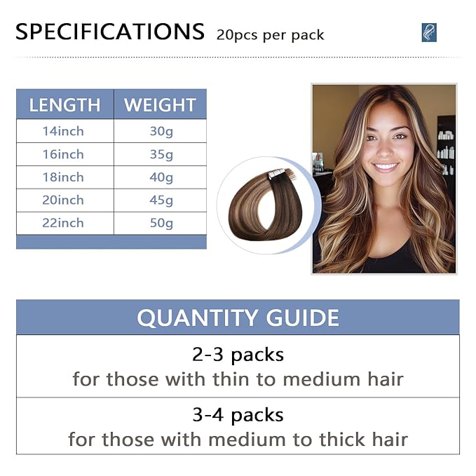 COOKAYU Invisible Tape in Hair Extensions, Balayage Dark Brown to Dirty Blonde 16Inch 20pcs 35g/pack Straight Real Human Hair Invisible Injected Tape in Extensions