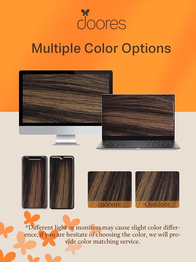 DOORES Tape-in Hair Extensions, 25g 10pcs 18 Inch Balayage Natural Black to Chestnut Brown, Straight Skin Weft Natural Hair Extensions