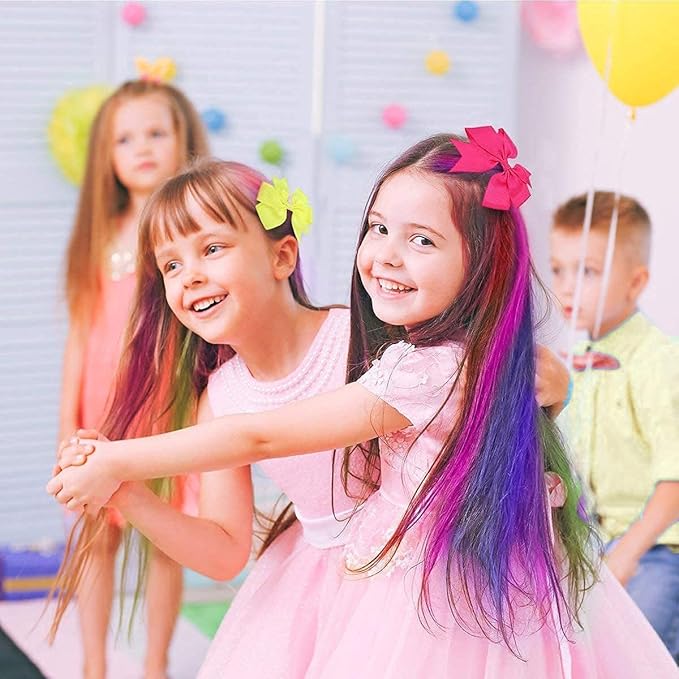 MSDADA New Hair Chalk Comb Temporary Hair Color Dye for Girls Kids with Light Color Hair, Washable Hair Chalk for Girls Age 4 5 6 7 8 9 10 Birthday Cosplay DIY, Christmas (Purple & Pink)