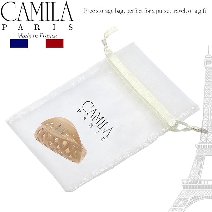 Camila Paris CP3201 French Hair Clip for Women Thick Hair for Long Curly Wavy Hair, Girls Hair Claw Clips Jaw, Durable Styling Big Claw Clip for Thick Hair, Strong Hold No Slip Grip, Made in France