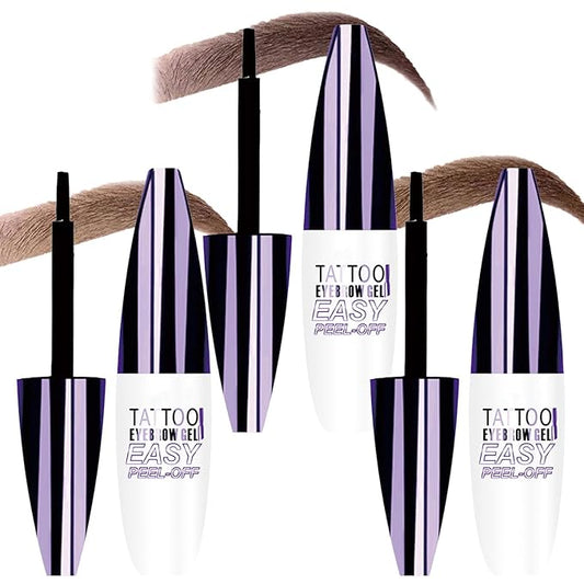Tattoo Eyebrow Gel Easy Peel Off, Peel Off Eyebrow Tint, Easy Peel off Eyebrow Gel, Peel Off Eyebrow Tint, Waterproof & Sweatproof for All Skin Types (3 pcs)