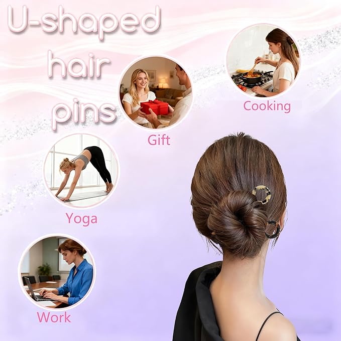 3Pcs Prestige French Hair Pins New Elegant Hair Accessories for Women Elegant Hair Clips for Thin Thick Hair Serrated Anti-Slip Design (Color C)