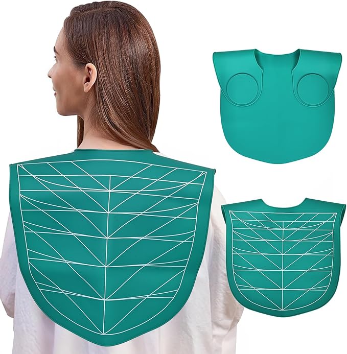 Professional Hair Cutting Cape with Geometric Grid Pattern, Longer Silicone Waterproof Cutting Mat,Neck Guide