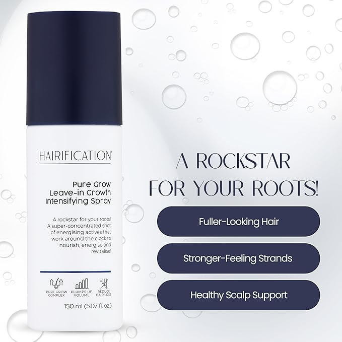 Pure Grow Leave-In Spray for Fine and Thinning Hair, Botanical Scalp Mist with Biotin Niacinamide and Caffeine, 150ml