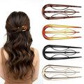 4 Pcs Hairpins Hair for Women Fine Thin Hairs, Large Styling Pins for Thin Thick Hairs, Prestige French Twist Hair Pin, Plastic French Twist Pin with 3 Inner Teeth Design for Women