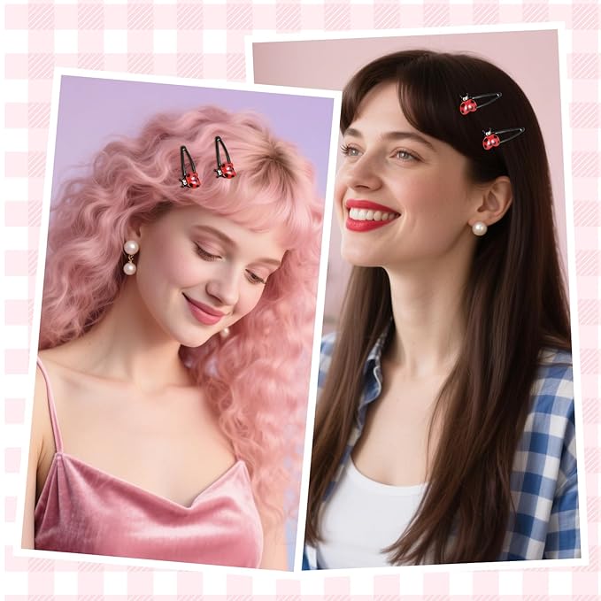 10 Pcs Ladybug Hair Clips Cute Lady Bug Hair Clips for Girls Toddler Women, Lady Bug Clip Whimsical Ladybug Hairs Accessories Snap Barrettes, 5.5cm/2 inch