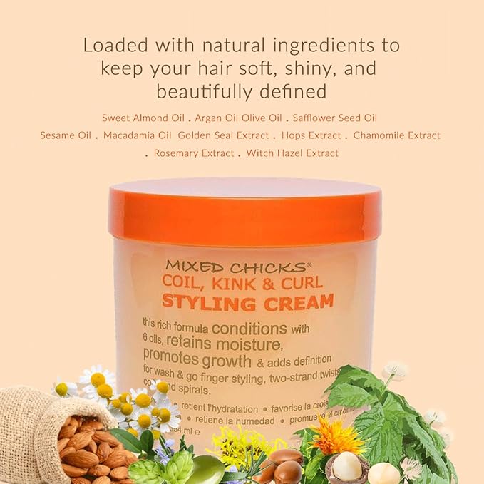 Mixed Chicks Coil, Kink & Curl Styling Cream, 12 Fl. Oz