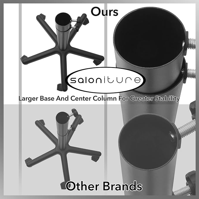 Saloniture Set of 2 - Aluminum Salon Instrument Tray, Heavy-Duty Metal Rolling Base