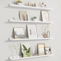 Picture Ledge Shelf for Wall, Floating Shelves Set of 4, 36 Inch Long Nursery Book Shelves for Toys Storage, Kids Bookshelf Wall Mounted for Books Photo Frames, White