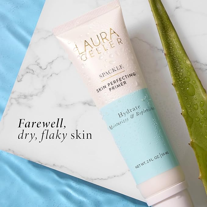 LAURA GELLER NEW YORK Laura's Must-Haves Kit 3pc: Baked Balance-n-Brighten Powder Foundation, Medium + Spackle Skin Perfecting Makeup Primer, Hydrate + Airbrush Round Kabuki Brush