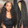 26 Inch Deep Wave Lace Front Wigs Human Hair 200% Density 13x6 HD Lace Frontal Wigs Pre Plucked Glueless Wigs 100% Real Human Hair No Synthetic Blend No Tangle No Shedding Triple Lifespan 3X
