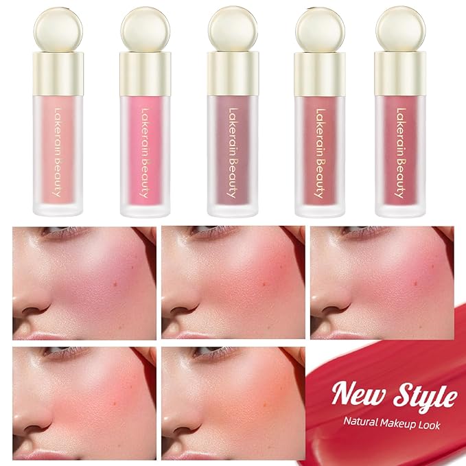 Liquid Blush, Natural Matte Finish Looking, Dewy Cheek Tint Cream Blush for Cheeks, Soft Cream Face Blush, Moisturizing Lightweight Blendable Feel(Orange Red 04)