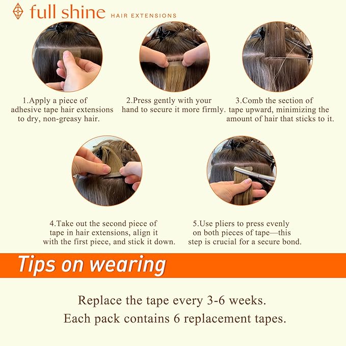 Full Shine Tape in Hair Extensions Human Hair 20Inch Color 1 Jet Black Soft Straight Tape Extensions Invisible Tape in Hair Extensions 40Pcs Seamless Skin Weft Hair Extensions Tape in 100G