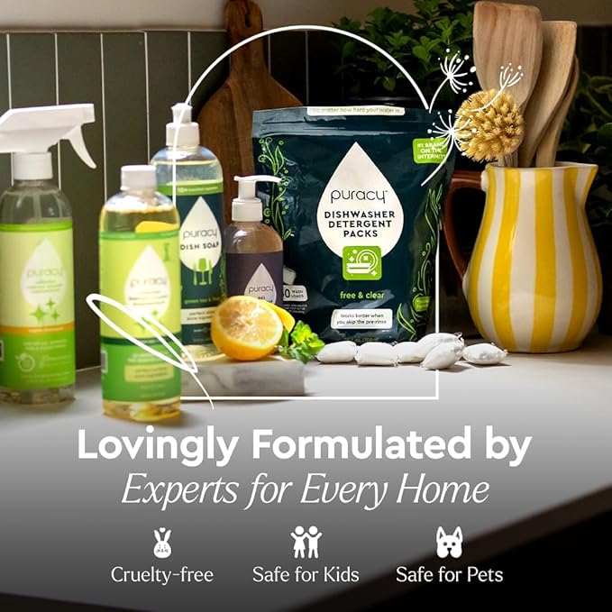 Puracy Laundry Detergent - Enzyme-Powered Liquid Laundry Detergent Concentrate, Natural LaundryDetergent Seen on TikTok, Non-Toxic (Cherry Blossom, 16 fl oz, 64 Loads)