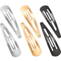 WILLBOND 30 Pieces 3.1 Inch Large Metal Snap Hair Clips Nonslip Barrettes Women Hair Accessories(Gold, Silver, Black)