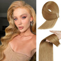 Human Hair Tape in Hair Honey Blonde 22 Inch 20pcs Seamless Skin Weft Tape in Hair Extensions Straight Double Sided Remy Invisible Hair Extensions Real Human Hair (27#,22 Inch)