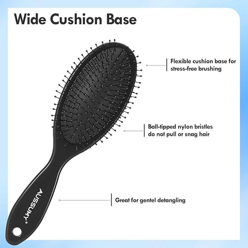 4 Pack Detangling Hair Brush - Air Cushion Detangler Hairbrush with Ultra Soft Bristles for Effortless Tangle Removal - For Wet Dry Damaged Curly Hair for Women Men Boys Girls Adult Kids -Mixed Colors