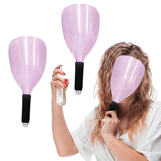 Saycker 3Pcs Face Shield for Hairspray,Plastic Barber Face Shield,Handheld Hairspray Face Shields,Reusable Face Protective Cover for Hairdressing Hair Stylist Cutting Dust Makeup Protector (Pink)